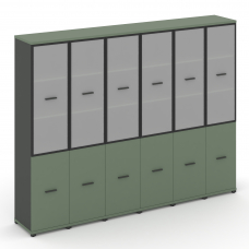 Concept Шкаф 6 узких секций, 5 ниш CN.STU-562 RMB A Кобо/Антрацит/Металл Антрацит/Сатин 2500*420*192