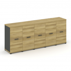 Concept Шкаф 5 узких секций, 2 ниши CN.STU-253 A Дуб Винченцо/Антрацит/Металл Антрацит 2084*420*818