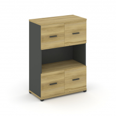 Concept Шкаф 1 широкая секция, 3 ниши CN.STS-315 A Дуб Винченцо/Антрацит/Металл Антрацит 836*420*118