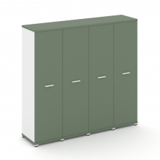 Concept Шкаф 4 узкие секции, 4 ниши CN.STU-446 W Кобо/Белый Бриллиант/Металл Белый 1668*420*1554