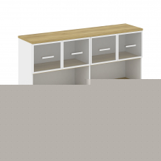 Concept Шкаф 2 широкие секции, 3 ниши CN.STS-325 RPW W Дуб Винченцо/Белый Бриллиант/Металл Белый/Про