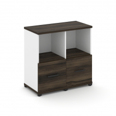 Concept Шкаф 2 узкие секции, 2 ниши CN.STU-221 B Дуб Мали/Белый Бриллиант/Металл Черный 836*420*818