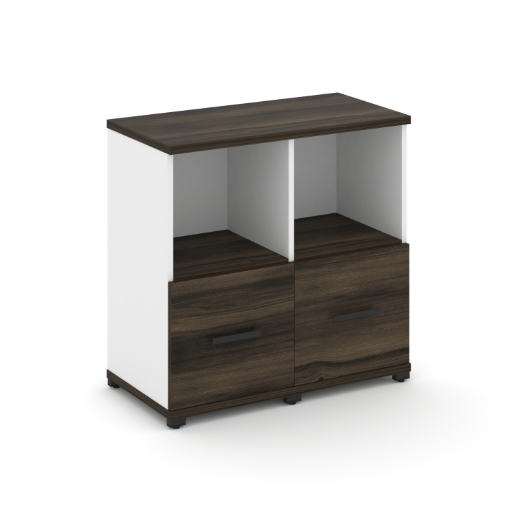 Concept Шкаф 2 узкие секции, 2 ниши CN.STU-221 B Дуб Мали/Белый Бриллиант/Металл Черный 836*420*818