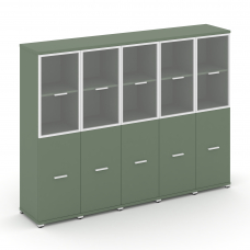 Concept Шкаф 5 узких секций, 4 ниши CN.STU-452 RPW W Кобо/Металл Белый/Прозрачный 2084*420*1554