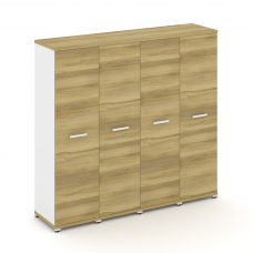 Concept Шкаф 4 узкие секции, 4 ниши CN.STU-446 W Дуб Винченцо/Белый Бриллиант/Металл Белый 1668*420*