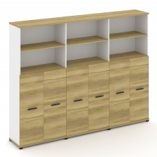 Concept Шкаф 3 широкие секции, 5 ниш CN.STS-534 B Дуб Винченцо/Белый Бриллиант/Металл Черный 2500*42