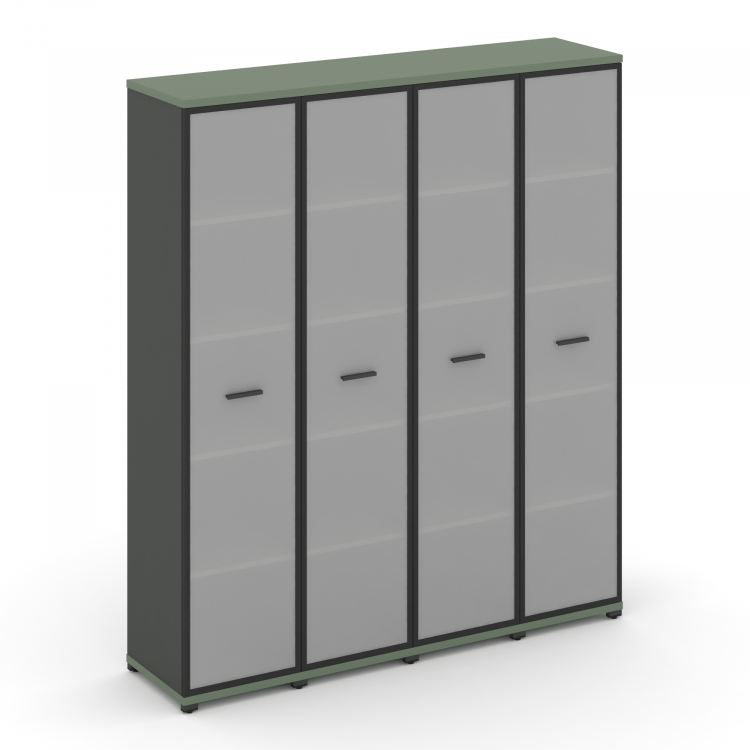 Concept Шкаф 4 узкие секции, 5 ниш CN.STU-548 RMB A Кобо/Антрацит/Металл Антрацит/Сатин 1668*420*192