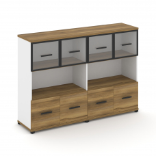 Concept Шкаф 2 широкие секции, 3 ниши CN.STS-325 RPB B Сандал Янтарный/Белый Бриллиант/Металл Черный