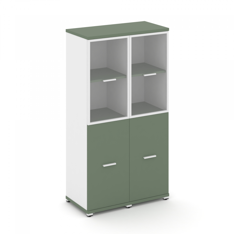 Concept Шкаф 2 узкие секции, 4 ниши CN.STU-422 RPW W Кобо/Белый Бриллиант/Металл Белый/Прозрачный 83