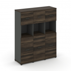 Concept Шкаф 3 узкие секции, 4 ниши CN.STU-435 A Дуб Мали/Антрацит/Металл Антрацит 1252*420*1554