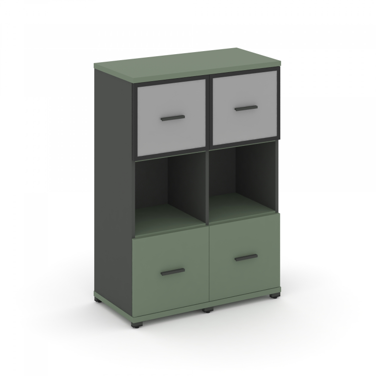 Concept Шкаф 2 узкие секции, 3 ниши CN.STU-325 RMB A Кобо/Антрацит/Металл Антрацит/Сатин 836*420*118