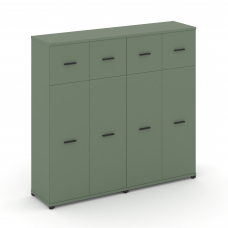 Concept Шкаф 2 широкие секции, 4 ниши CN.STS-424 B Кобо/Металл Черный 1668*420*1554