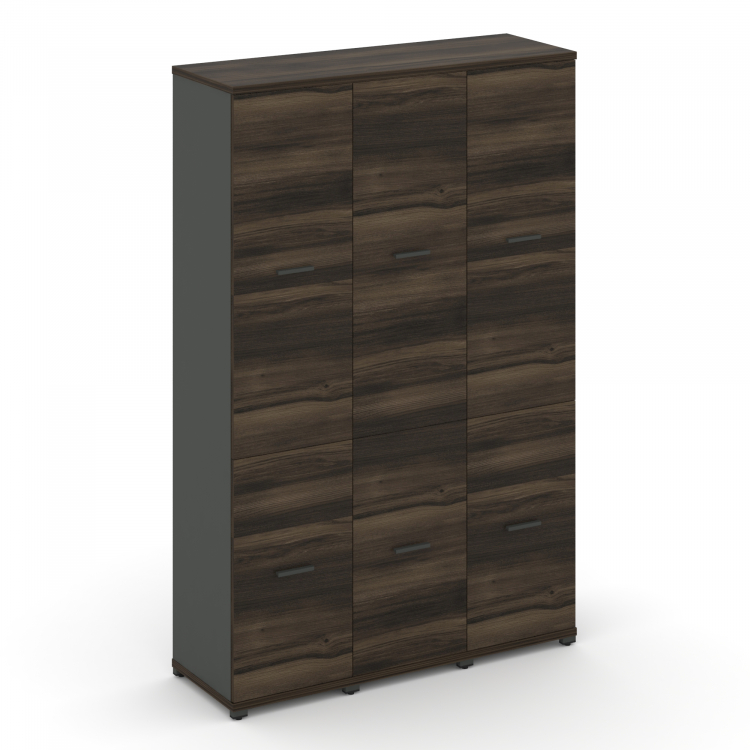 Concept Шкаф 3 узкие секции, 5 ниш CN.STU-532 A Дуб Мали/Антрацит/Металл Антрацит 1252*420*1922