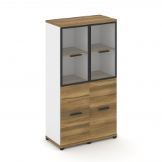 Concept Шкаф 2 узкие секции, 4 ниши CN.STU-422 RPB B Сандал Янтарный/Белый Бриллиант/Металл Черный/П