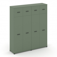 Concept Шкаф 2 широкие секции, 5 ниш CN.STS-527 B Кобо/Металл Черный 1668*420*1922