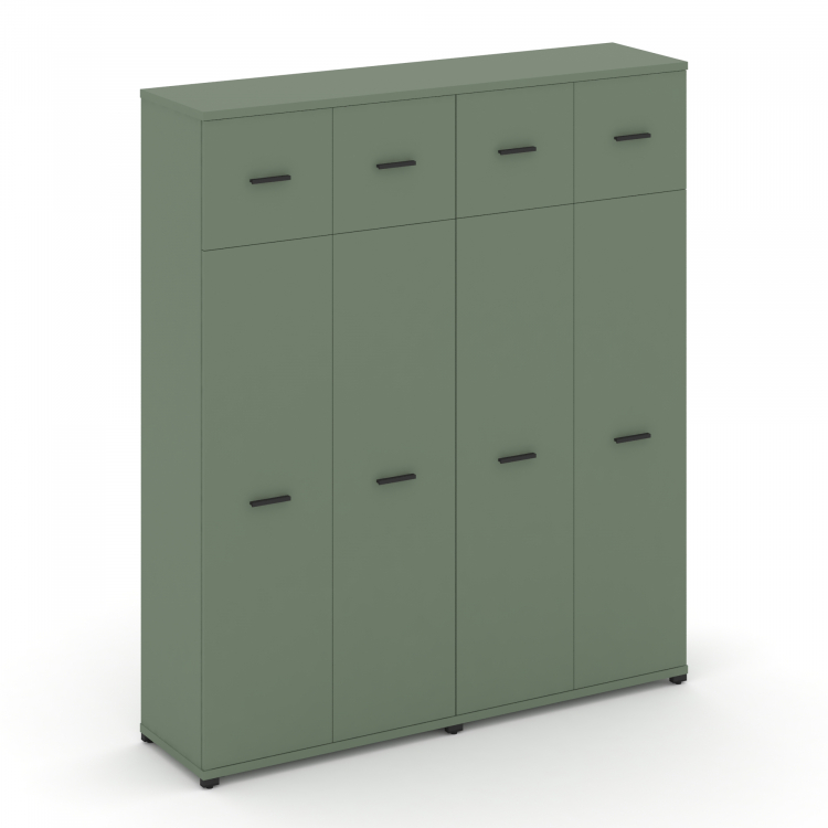 Concept Шкаф 2 широкие секции, 5 ниш CN.STS-527 B Кобо/Металл Черный 1668*420*1922