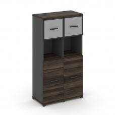 Concept Шкаф 2 узкие секции, 4 ниши CN.STU-425 RMB A Дуб Мали/Антрацит/Металл Антрацит/Сатин 836*420