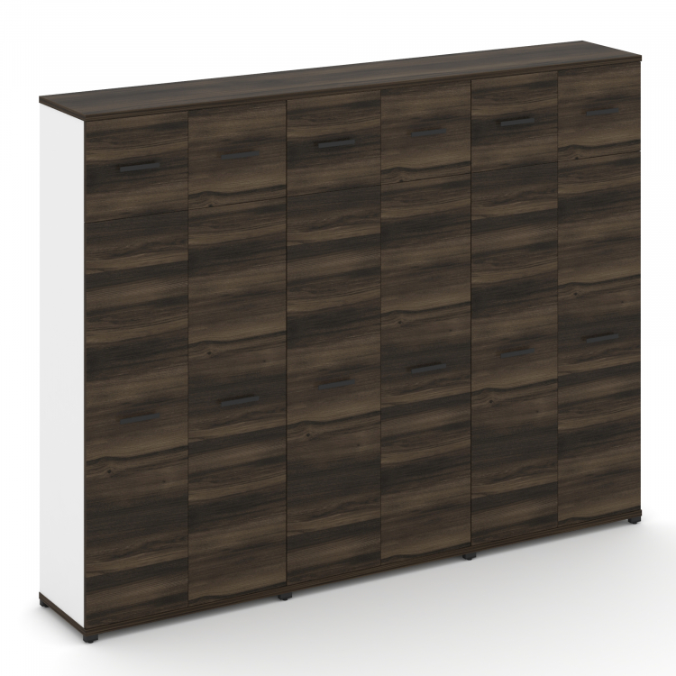 Concept Шкаф 3 широкие секции, 5 ниш CN.STS-537 B Дуб Мали/Белый Бриллиант/Металл Черный 2500*420*19