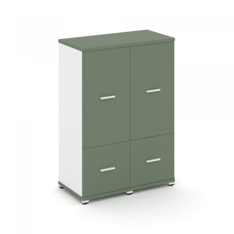 Concept Шкаф 2 узкие секции, 3 ниши CN.STU-322 W Кобо/Белый Бриллиант/Металл Белый 836*420*1186