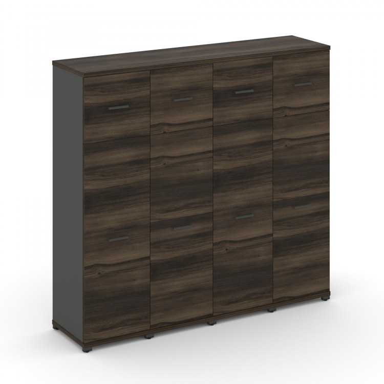 Concept Шкаф 4 узкие секции, 4 ниши CN.STU-444 A Дуб Мали/Антрацит/Металл Антрацит 1668*420*1554