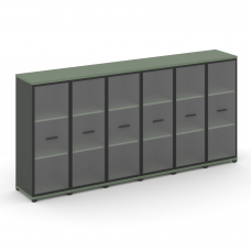 Concept Шкаф 6 узких секций, 3 ниши CN.STU-366 RPB A Кобо/Антрацит/Металл Антрацит/Прозрачный 2500*4