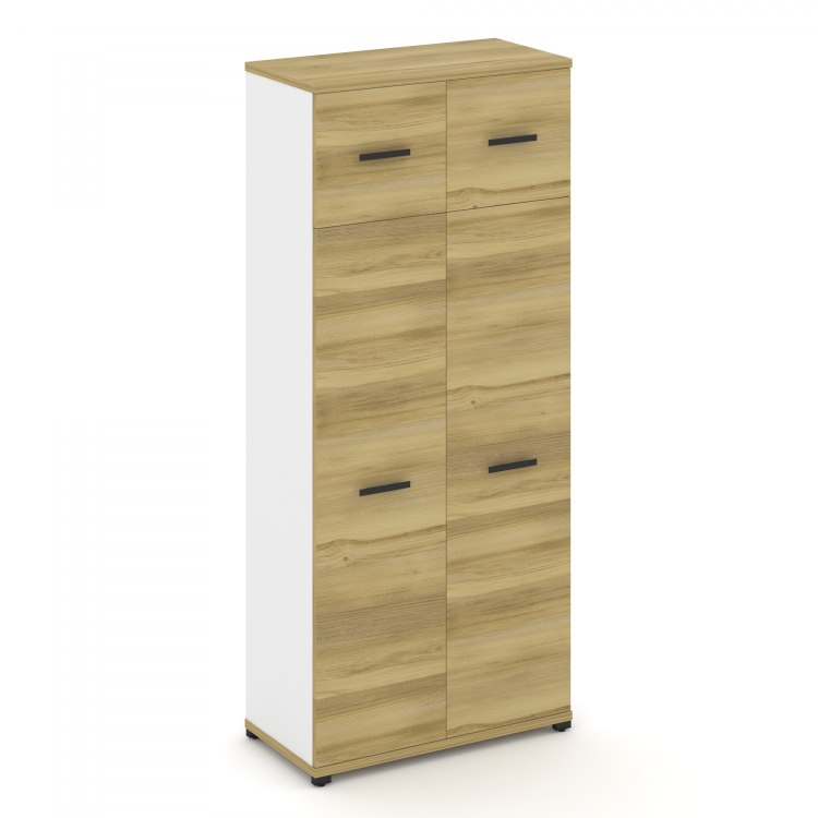 Concept Шкаф 1 широкая секция, 5 ниш CN.STS-517 B Дуб Винченцо/Белый Бриллиант/Металл Черный 836*420