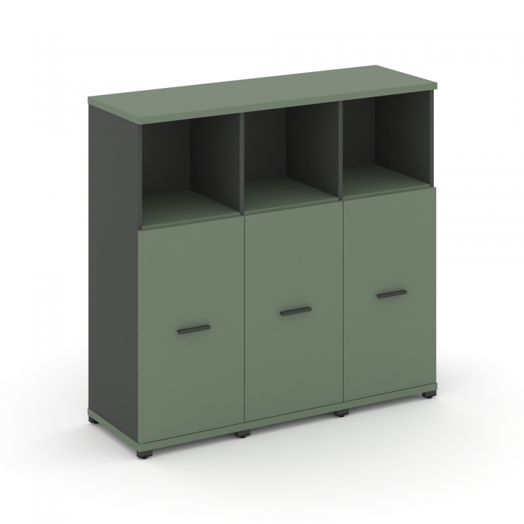 Concept Шкаф 3 узкие секции, 3 ниши CN.STU-333 A Кобо/Антрацит/Металл Антрацит 1252*420*1186