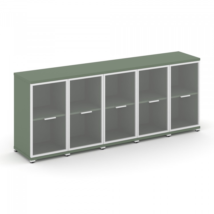 Concept Шкаф 5 узких секций, 2 ниши CN.STU-253 RPW W Кобо/Металл Белый/Прозрачный 2084*420*818