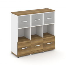 Concept Шкаф 3 узкие секции, 3 ниши CN.STU-335 RMW W Сандал Янтарный/Белый Бриллиант/Металл Белый/Са