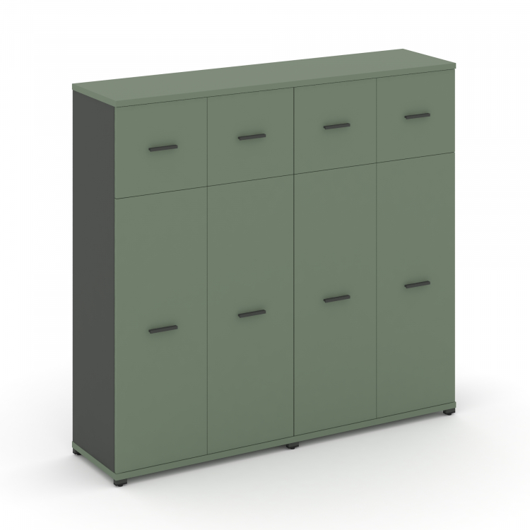 Concept Шкаф 2 широкие секции, 4 ниши CN.STS-424 A Кобо/Антрацит/Металл Антрацит 1668*420*1554