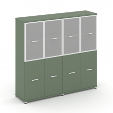 Concept Шкаф 2 широкие секции, 4 ниши CN.STS-422 RMW W Кобо/Металл Белый/Сатин 1668*420*1554