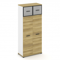 Concept Шкаф 1 широкая секция, 5 ниш CN.STS-517 RMB B Дуб Винченцо/Белый Бриллиант/Металл Черный/Сат