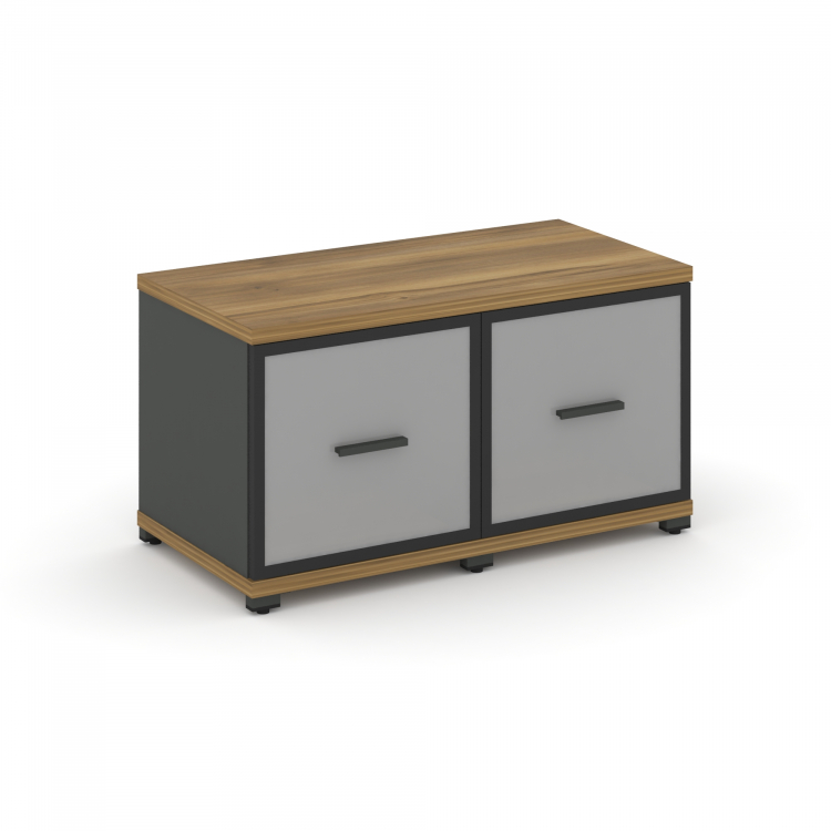 Concept Шкаф 2 узкие секции, 1 ниша CN.STU-123 RMB A Сандал Янтарный/Антрацит/Металл Антрацит/Сатин