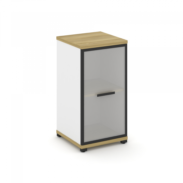 Concept Шкаф 1 узкая секция, 2 ниши CN.STU-213 RMB B Дуб Винченцо/Белый Бриллиант/Металл Черный/Сати