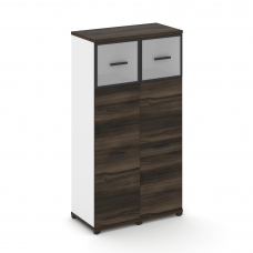 Concept Шкаф 2 узкие секции, 4 ниши CN.STU-424 RMB B Дуб Мали/Белый Бриллиант/Металл Черный/Сатин 83