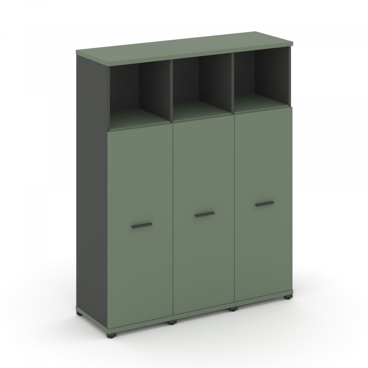 Concept Шкаф 3 узкие секции, 4 ниши CN.STU-433 A Кобо/Антрацит/Металл Антрацит 1252*420*1554