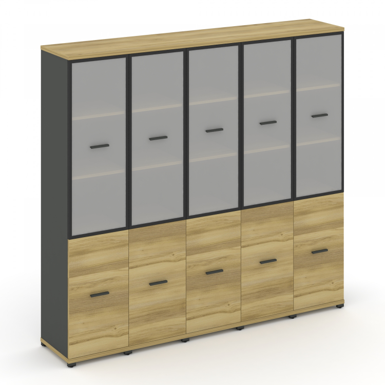 Concept Шкаф 5 узких секций, 5 ниш CN.STU-552 RMB A Дуб Винченцо/Антрацит/Металл Антрацит/Сатин 2084