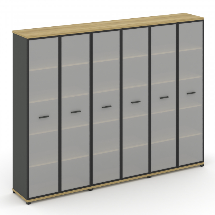 Concept Шкаф 3 широкие секции, 5 ниш CN.STS-538 RMB A Дуб Винченцо/Антрацит/Металл Антрацит/Сатин 25