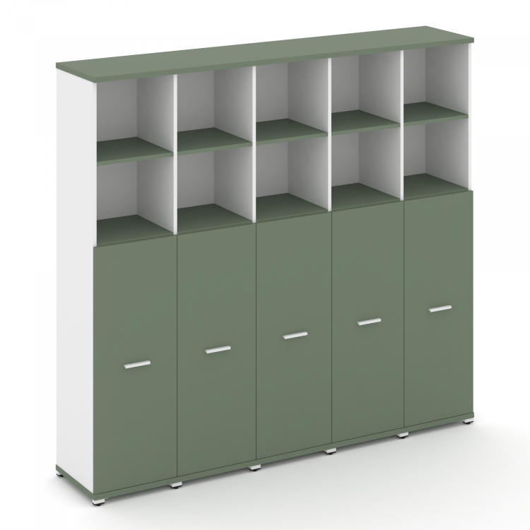 Concept Шкаф 5 узких секций, 5 ниш CN.STU-554 W Кобо/Белый Бриллиант/Металл Белый 2084*420*1922