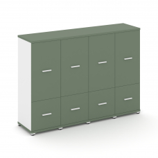 Concept Шкаф 4 узкие секции, 3 ниши CN.STU-342 W Кобо/Белый Бриллиант/Металл Белый 1668*420*1186