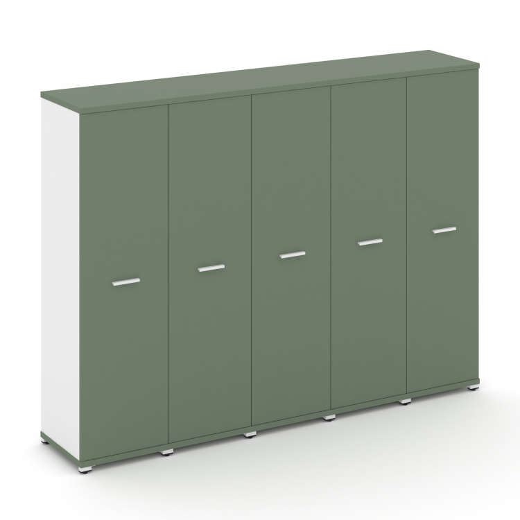 Concept Шкаф 5 узких секций, 4 ниши CN.STU-456 W Кобо/Белый Бриллиант/Металл Белый 2084*420*1554