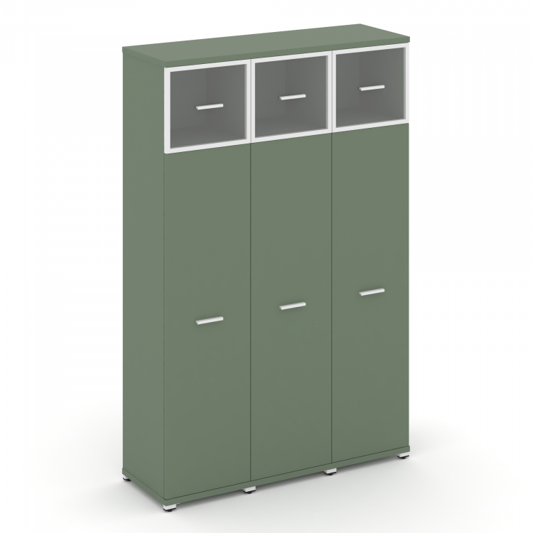 Concept Шкаф 3 узкие секции, 5 ниш CN.STU-537 RPW W Кобо/Металл Белый/Прозрачный 1252*420*1922