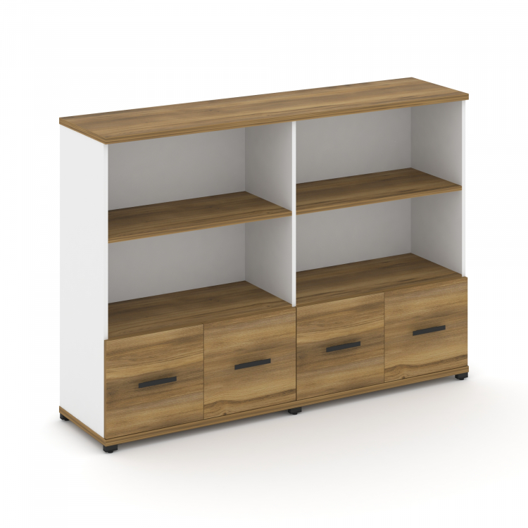 Concept Шкаф 2 широкие секции, 3 ниши CN.STS-321 B Сандал Янтарный/Белый Бриллиант/Металл Черный 166