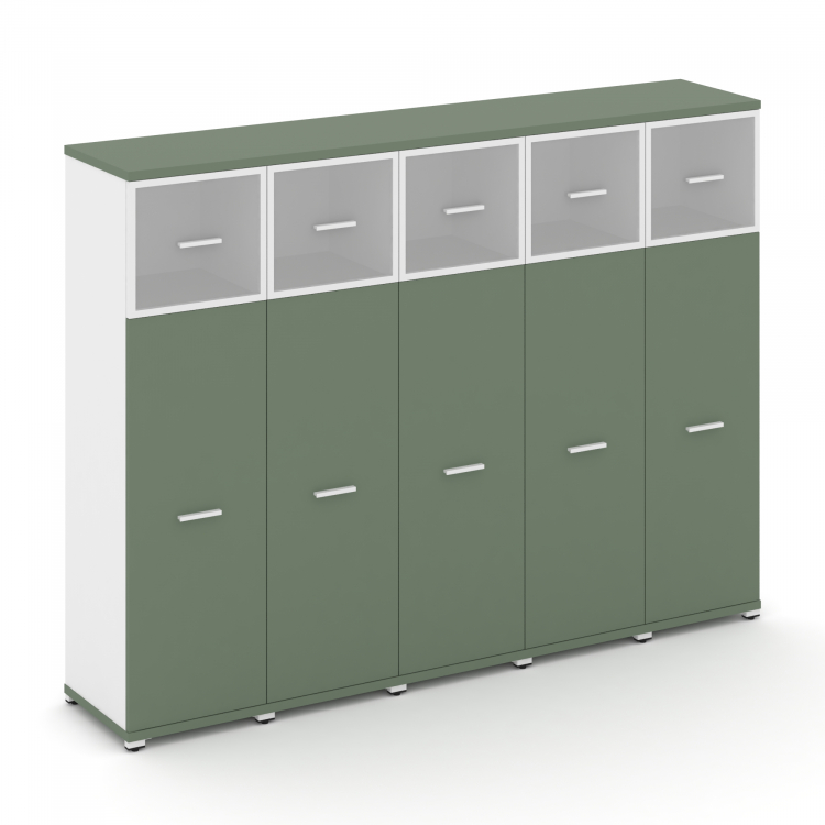 Concept Шкаф 5 узких секций, 4 ниши CN.STU-454 RMW W Кобо/Белый Бриллиант/Металл Белый/Сатин 2084*42