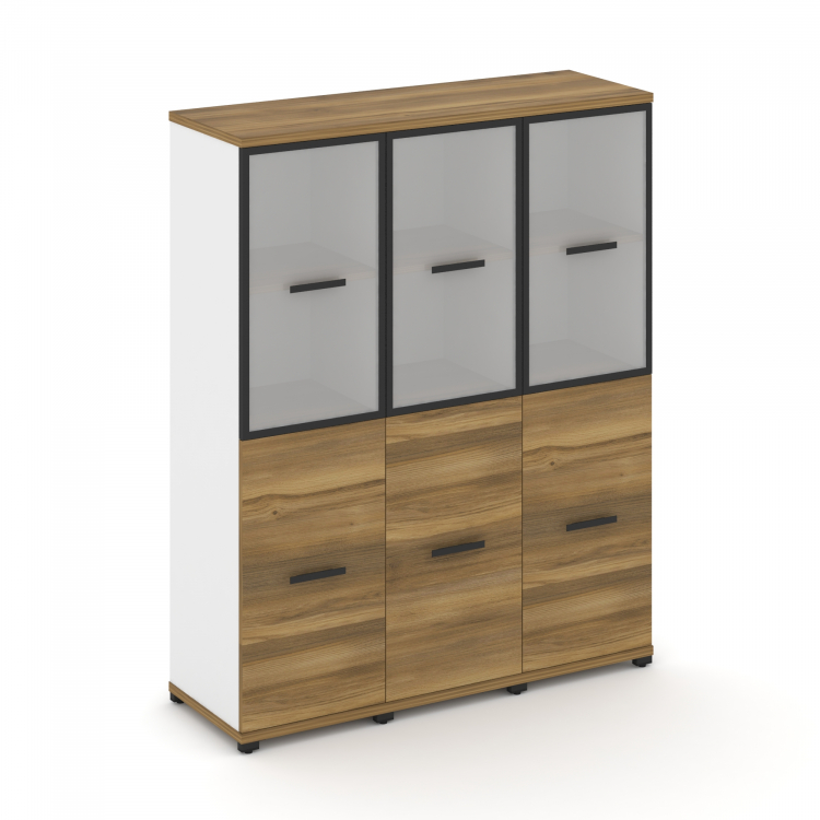 Concept Шкаф 3 узкие секции, 4 ниши CN.STU-432 RMB B Сандал Янтарный/Белый Бриллиант/Металл Черный/С