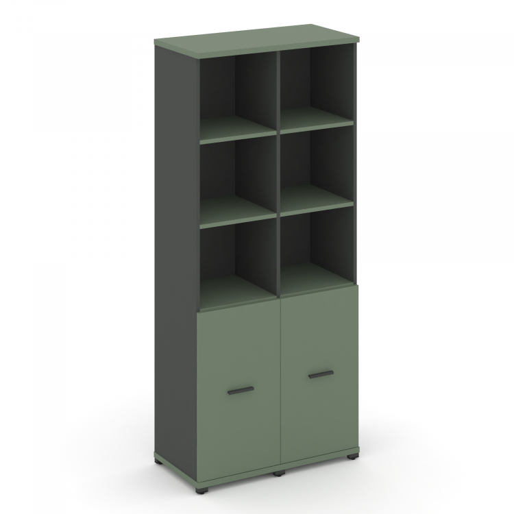 Concept Шкаф 2 узкие секции, 5 ниш CN.STU-521 A Кобо/Антрацит/Металл Антрацит 836*420*1922