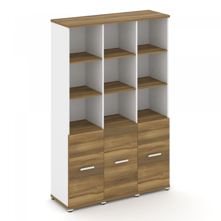 Concept Шкаф 3 узкие секции, 5 ниш CN.STU-531 W Сандал Янтарный/Белый Бриллиант/Металл Белый 1252*42