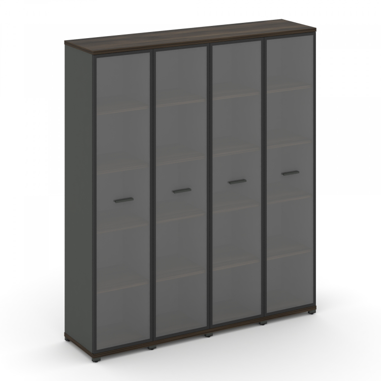 Concept Шкаф 4 узкие секции, 5 ниш CN.STU-548 RPB A Дуб Мали/Антрацит/Металл Антрацит/Прозрачный 166