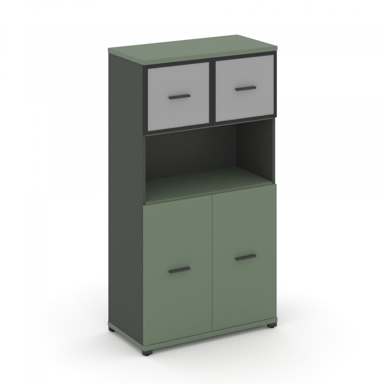 Concept Шкаф 1 широкая секция, 4 ниши CN.STS-415 RMB A Кобо/Антрацит/Металл Антрацит/Сатин 836*420*1