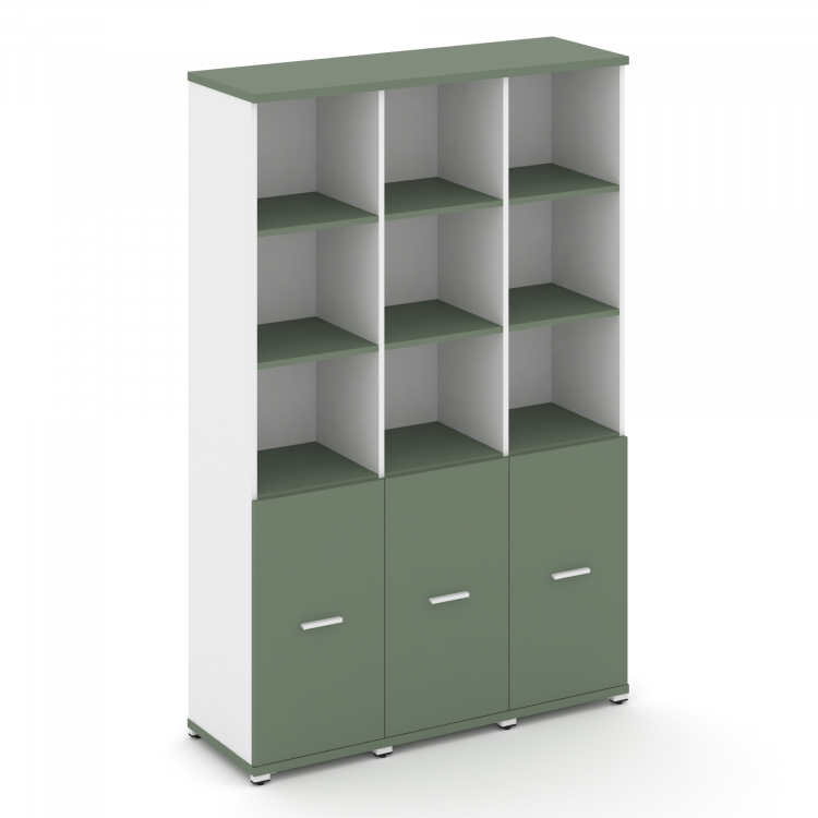 Concept Шкаф 3 узкие секции, 5 ниш CN.STU-531 W Кобо/Белый Бриллиант/Металл Белый 1252*420*1922